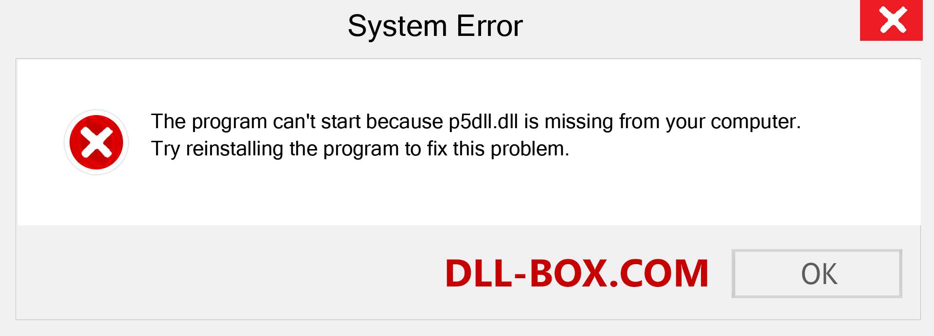  p5dll.dll file is missing?. Download for Windows 7, 8, 10 - Fix  p5dll dll Missing Error on Windows, photos, images